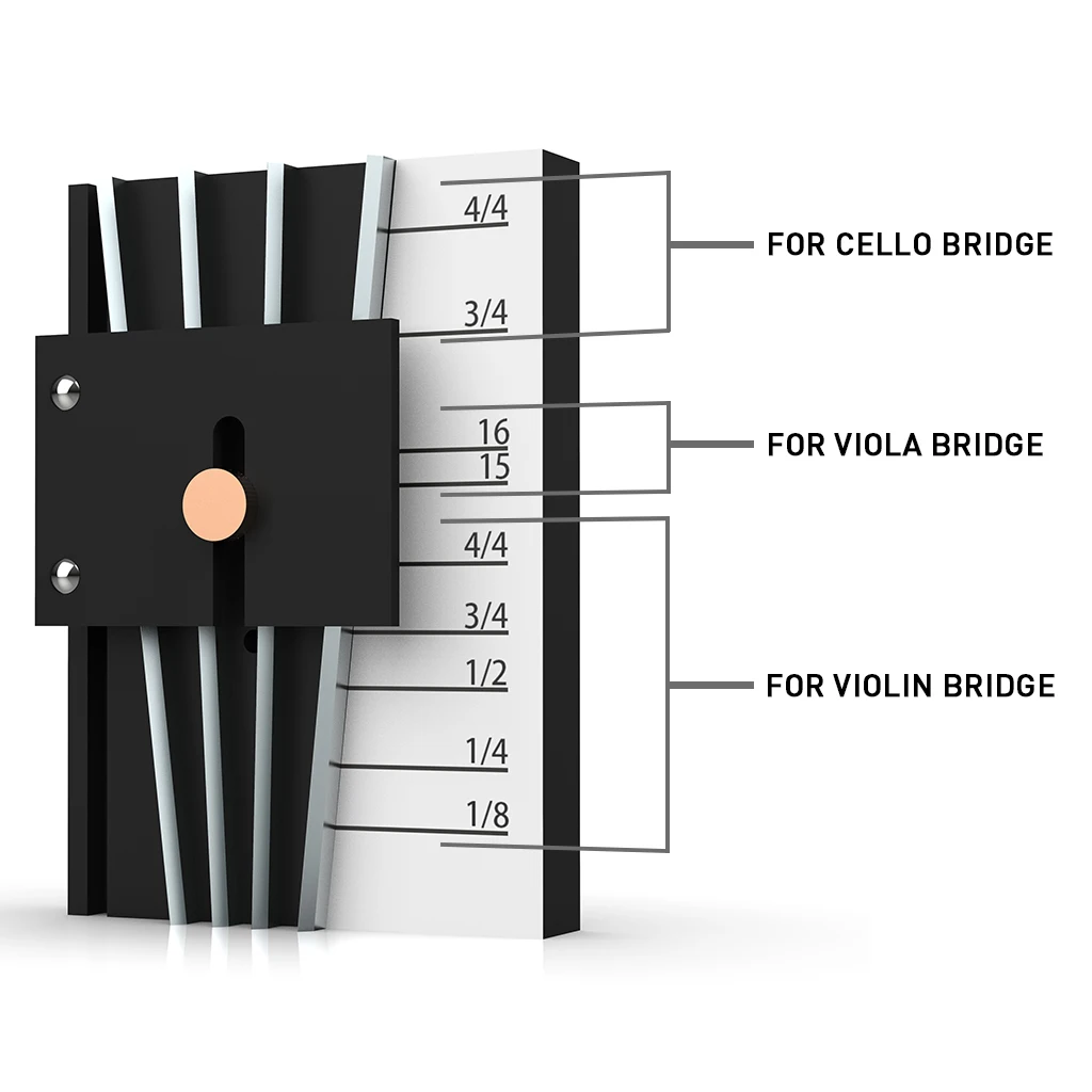 4/4 3/4 1/2 1/4 1/8 Double Bass Bridge & Adjustable Height Upright Bass Bridge & Bass Bridge String Notch Positions Locator Tool
