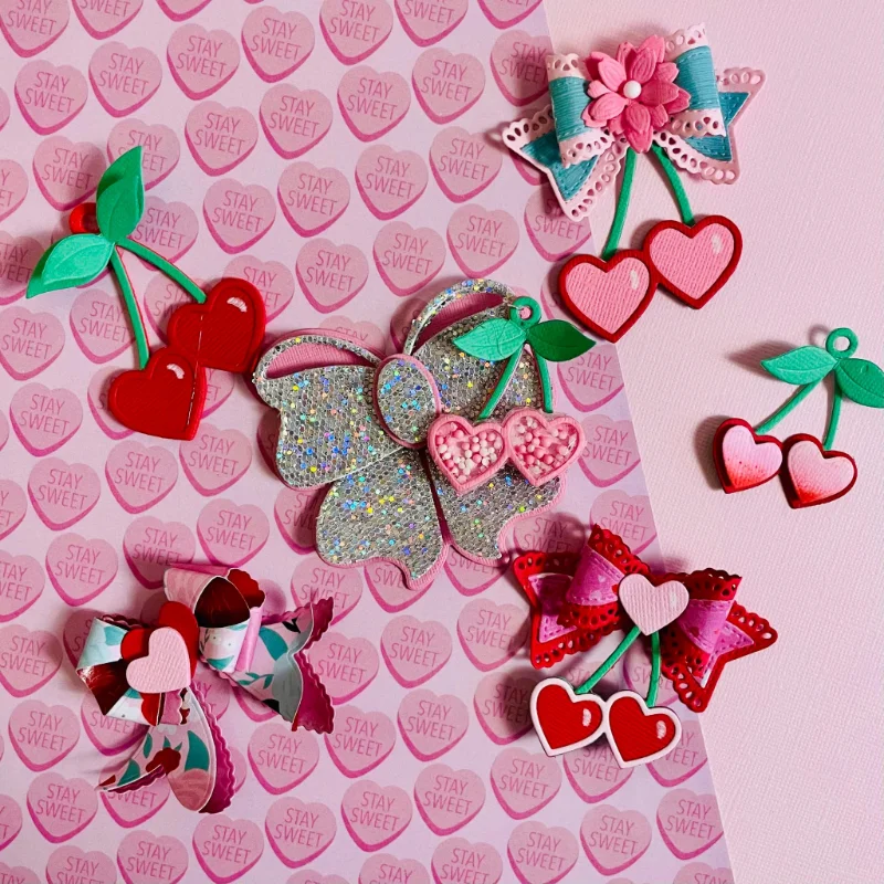 Металлические штампы Heart Cherries для скрапбукинга