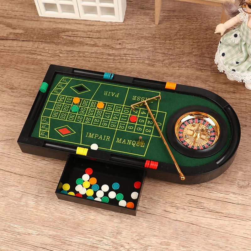 

1:10 Dollhouse Roulette Set Dollhouse Miniature Scene Accessories Collection Layout DIY Crafts Miniature Accessories