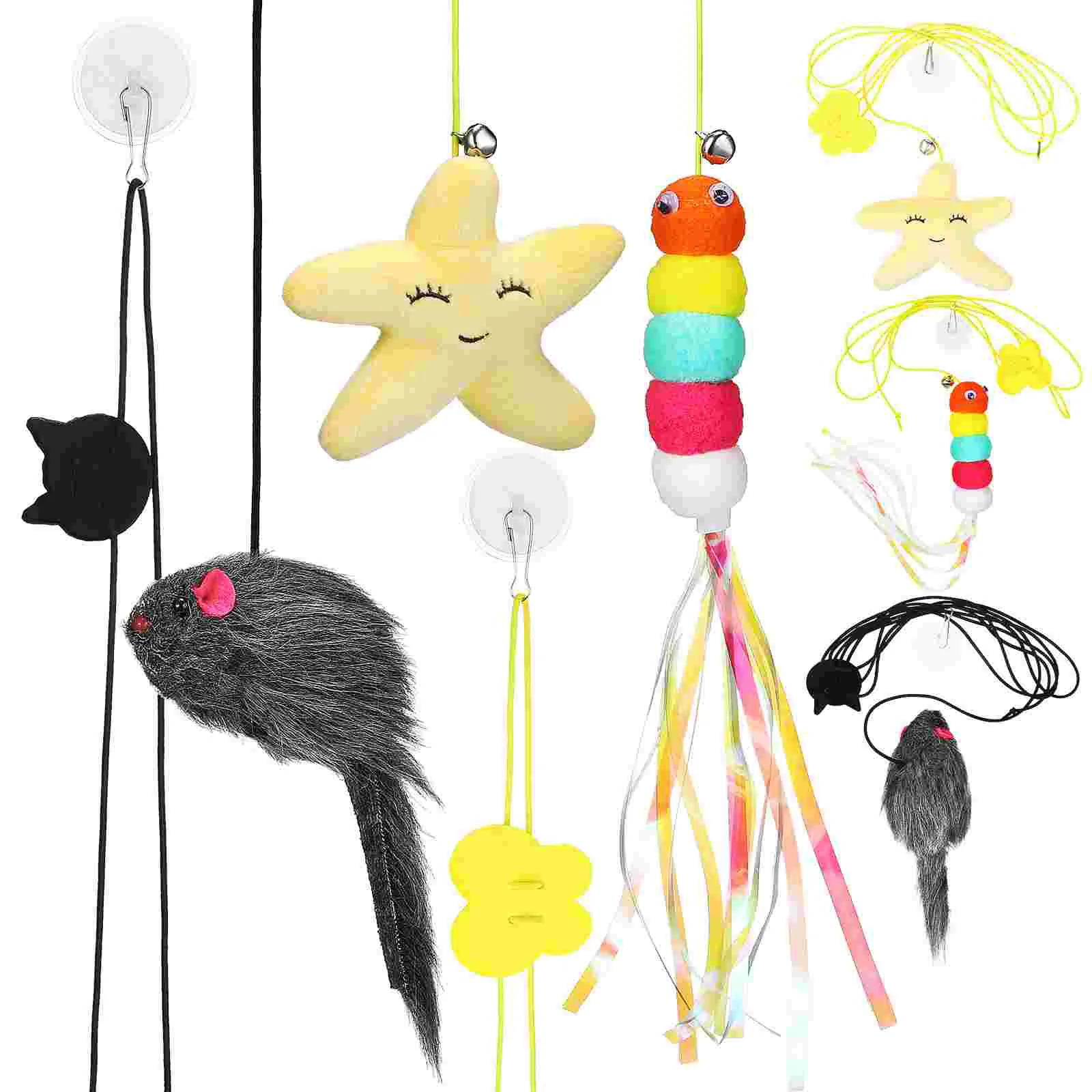 

6 Pcs Hanging Cat Teaser Toy Swing Toys Pet Cats Indoor Stuffed Plush Interactive The Swings
