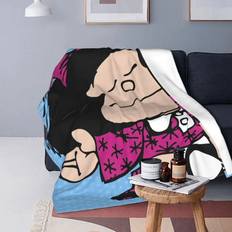 

Mafalda Anime Cute Cartoon Blankets Coral Fleece Plush Plaid children Portable Super Soft Throw Blankets for Sofa Travel Quilt