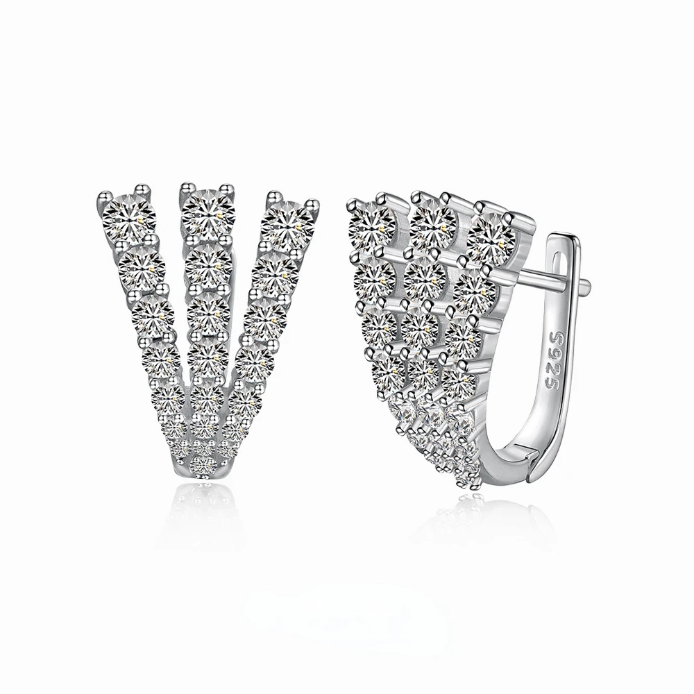 XUYUANFEN Свадебный новый гвоздь из чистого серебра S925 Женский с тремя крапанами