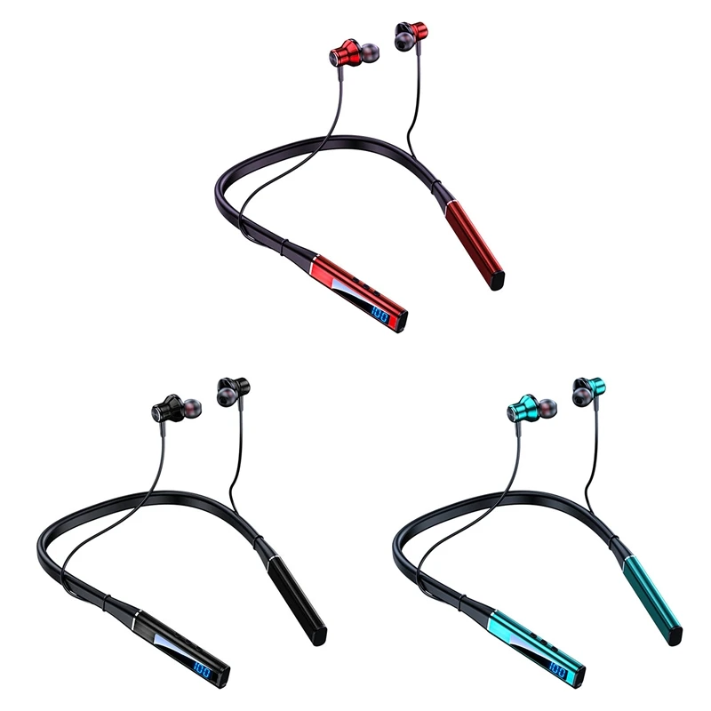 

Беспроводные наушники Bluetooth 5,1, шейные наушники, спортивные наушники, Универсальная гарнитура для спортивных игр