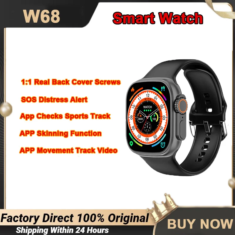 

Смарт-часы W68 Ultra Series 8 с поддержкой Bluetooth, 1,9 дюйма, NFC