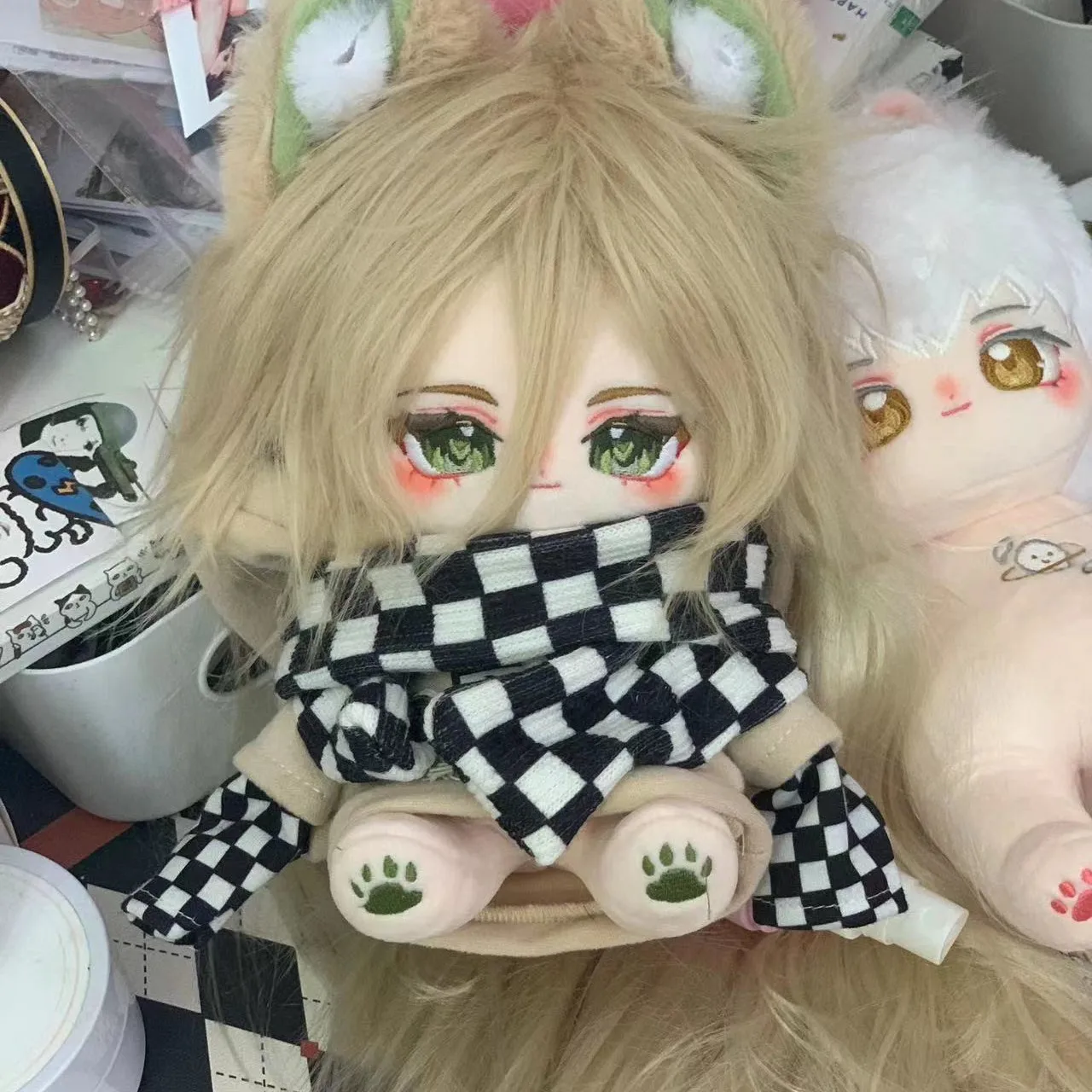 

Game Honkai: Star Rail Luocha Monster Beast Ears Tail Plush Stuffed Doll Body Cotton Dress Up Doll Plushie Pillow Xmas Gift 20CM