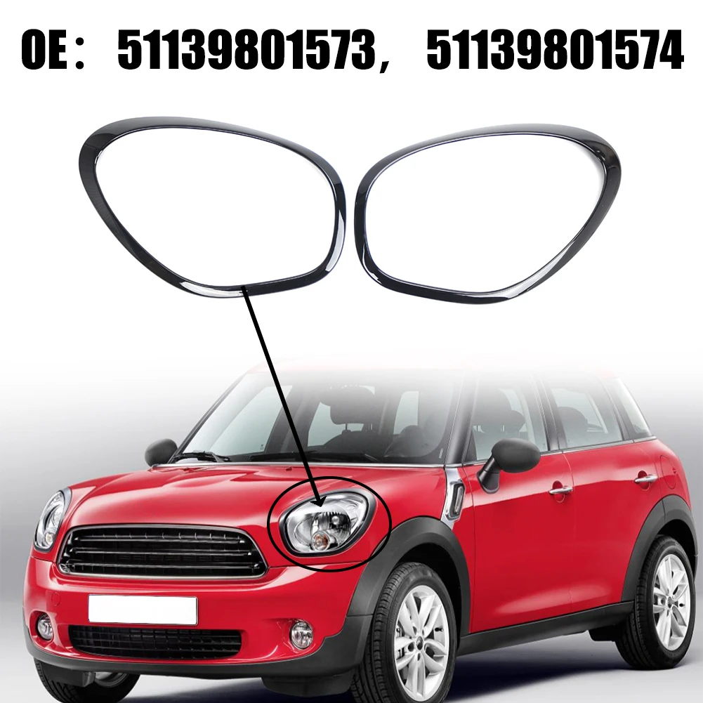 

Brand New Durable Cover Part 51139801573 ABS Bezel Ring Trim Black Driver Side For Mini R60 Countryman Headlight