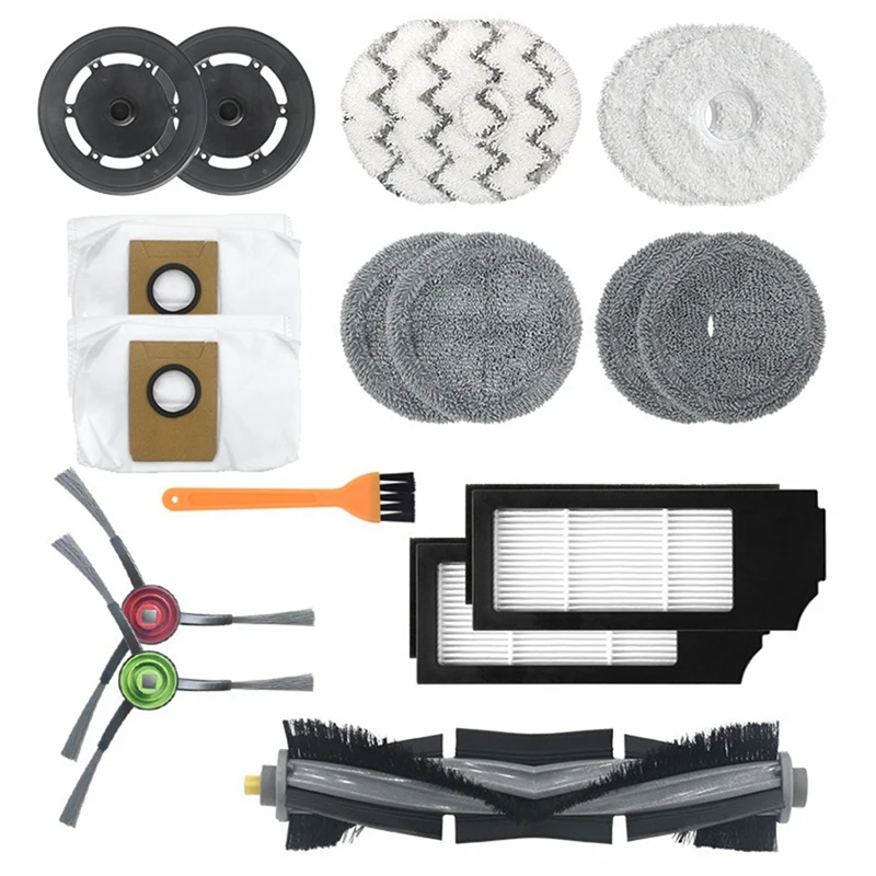 

18Pcs For Ecovacs Deebot X1 Turbo/ Omni Robot Vacuum Cleaner Main Side Brush Mop Cloth Dust Bag Filter Accessories Kit