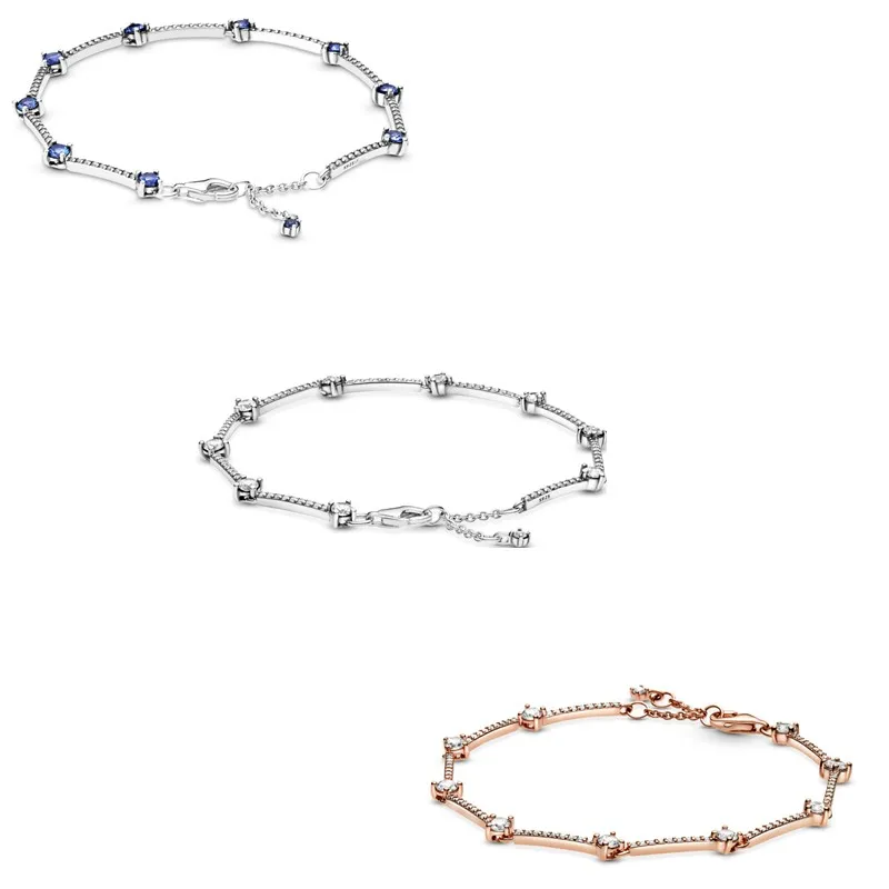 

Женский браслет из серебра 925 пробы, с синими бусинами