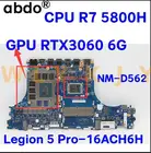 Материнская плата для ноутбука Lenovo Legion 5 Pro-16ACH6H материнская плата FRU: 5B21B90026 с процессором R75800H GPU RTX3060 6G 100% тест