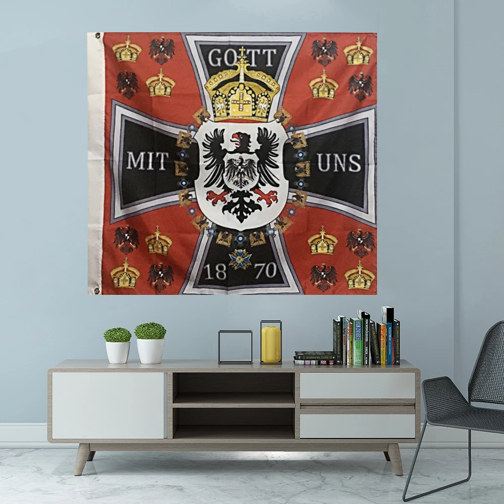 Флаг Пруссии стандарта 1871, флаг Пруссии с принтом на заказ, висячий баннер, спортивная крышка вала, люверсы 3x3 фута 90x90 см Флаг Пруссии стандарта 1871, флаг Пруссии с принтом на заказ, висячий баннер, спортивная крышка вала, люверсы 3x3 фута 90x90 см