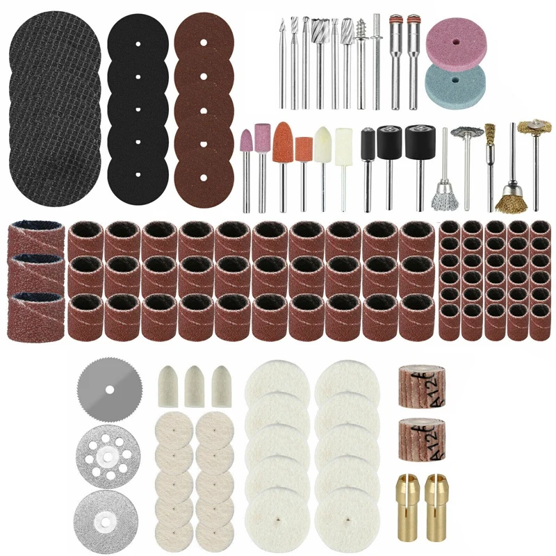

217Pcs Rotary Drill Tool Accessories Bit Set Polishing Kit For Dremel Grinding