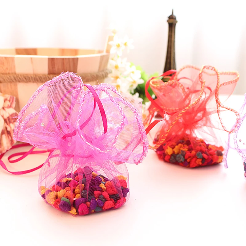 

10pcs Small 25cm Round Organza Bags Drawstring Jewelry Bags Packaging Candy Wedding Christmas Party Gift Bags Display Pouches