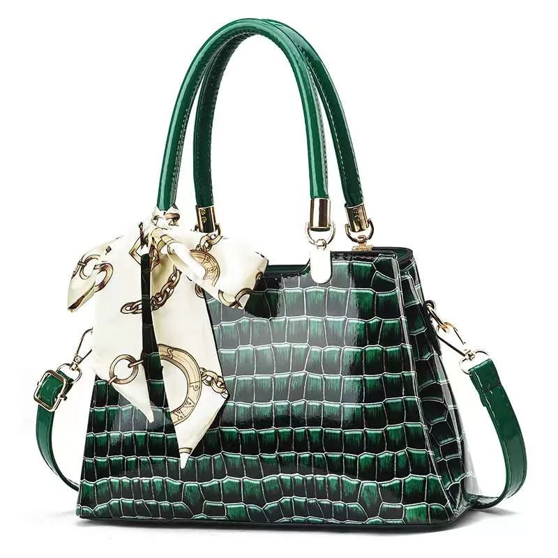 

Новинка 2023, модные женские сумки из кожи аллигатора, европейские дизайнерские кожаные женские сумки на плечо, женская брендовая роскошная сумка через плечо для девушек