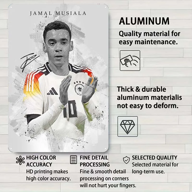 Jamal Musiala жестяная вывеска спортивный постер современные украшения для дома
