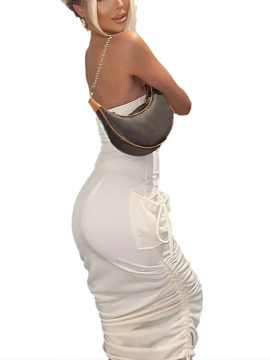 

Элегантное платье-корсет без бретелек с карманами для женщин-идеально подходит для летних коктейльных мероприятий и пляжной уличной одежды