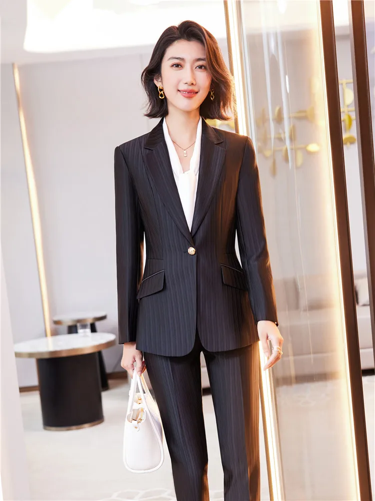 Женский блейзер и брюки комплект из двух предметов золотистого цвета одежда для