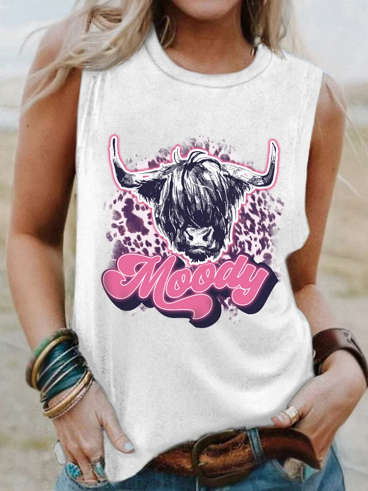

Funny Graphic Tees Cows Never Broke My Heart Letter Tank Top Women Casaul Summer Western Tanks Country Girl Sleeveless Shirts