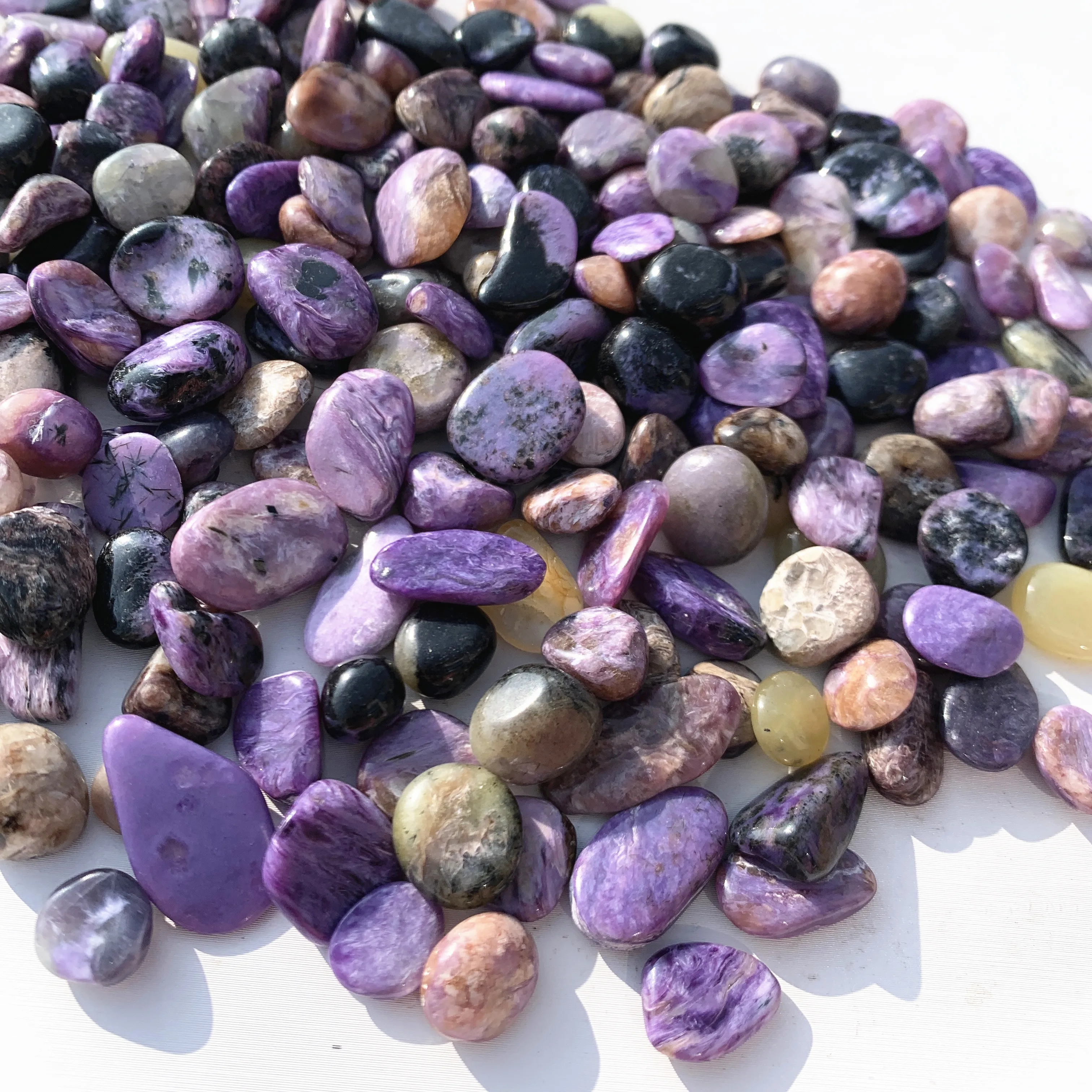 

Natural Charoite chips gemstone Crystal Stones Gravel Reiki Healing