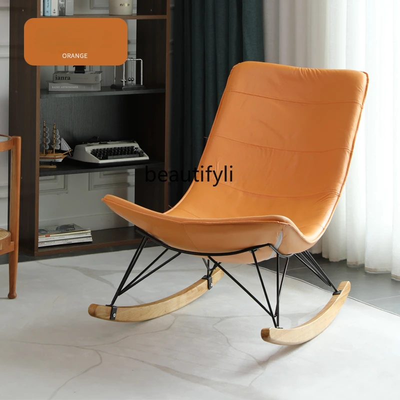 

yj Nordic Rocking Chair Summer Recliner Living Room Lazy Light Luxury Balcony Leisure Chair Single Sofa Rocking Chair