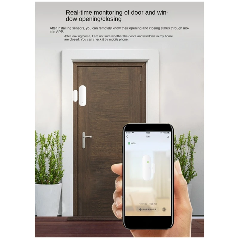 Магнитный датчик для двери Zigbee умная лампа Tuya открытия окон и дверей домашнее