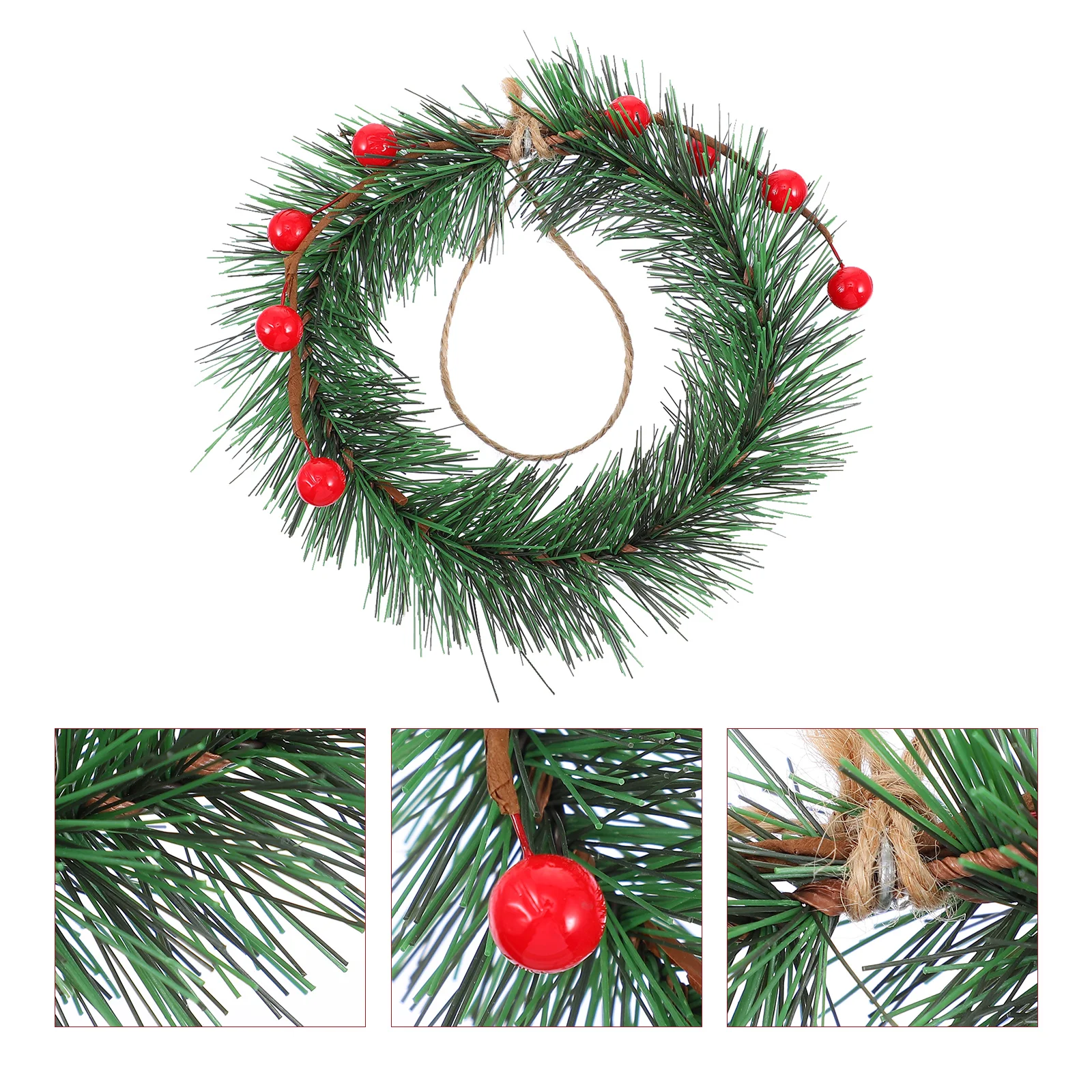 

Wreath Christmas Ornament Pine Garland Advent Mini Ornaments Craft Artificial Decorative Pendant Front Door Tree Banner