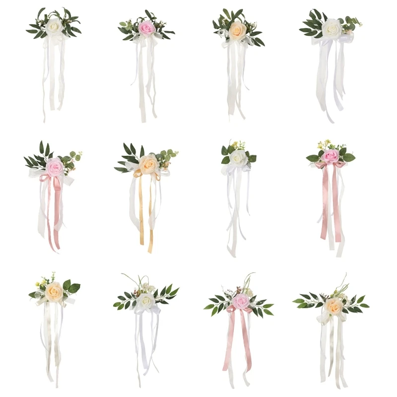 1 упаковка свадебного стула с цветком на спине свадебные украшения для скамейки