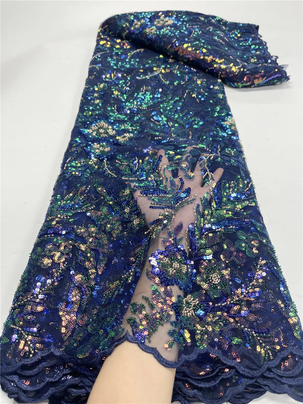 

2023 Высококачественная французская нигерийская ламинированная трубка с блестками в африканском стиле для платья 5 ярдов/Лот