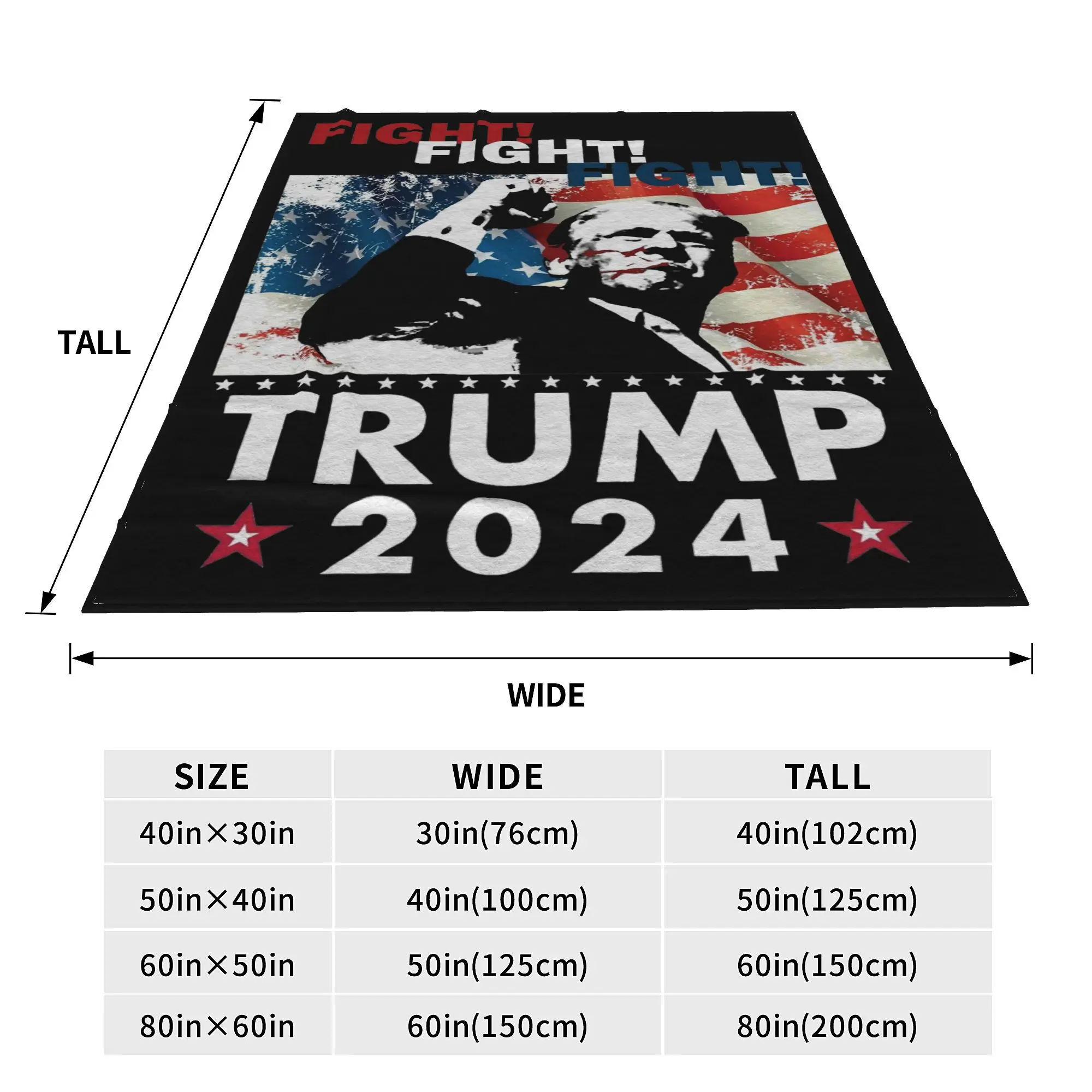 Накидка с изображением Трампа 2024 одеяло разных размеров супермягкое и теплое