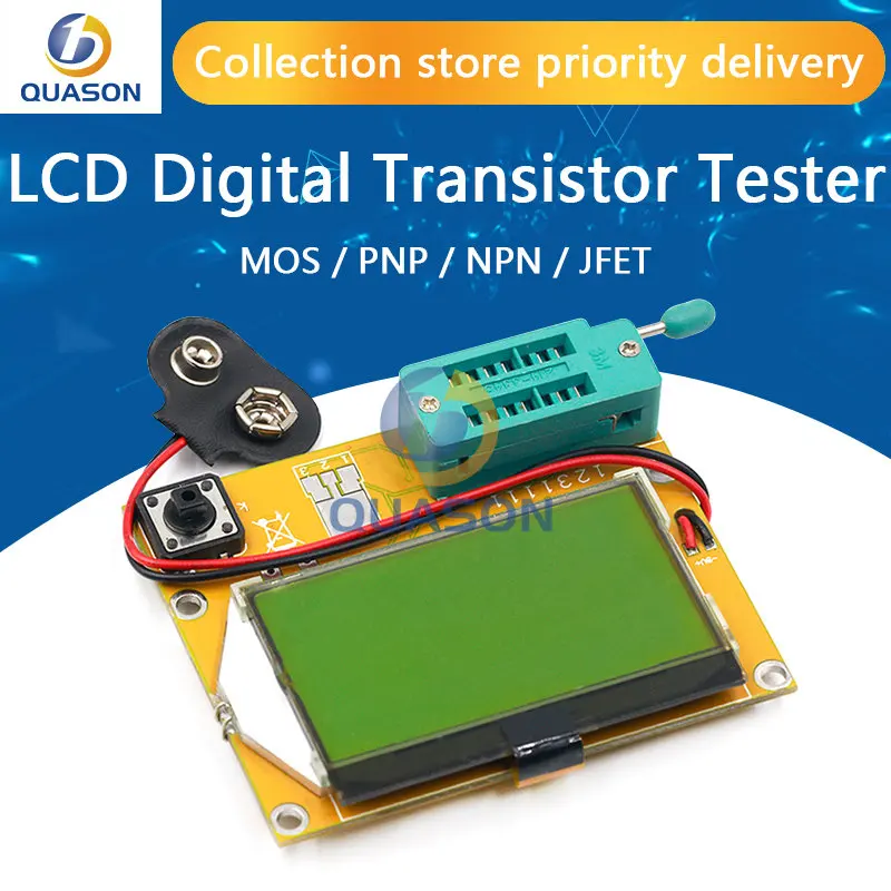 

LCR-T4 Mega328 M328 LCD Screen Digital Transistor Tester Meter Backlight Diode Triode Capacitance Meter MOS/PNP/NPN/JFET