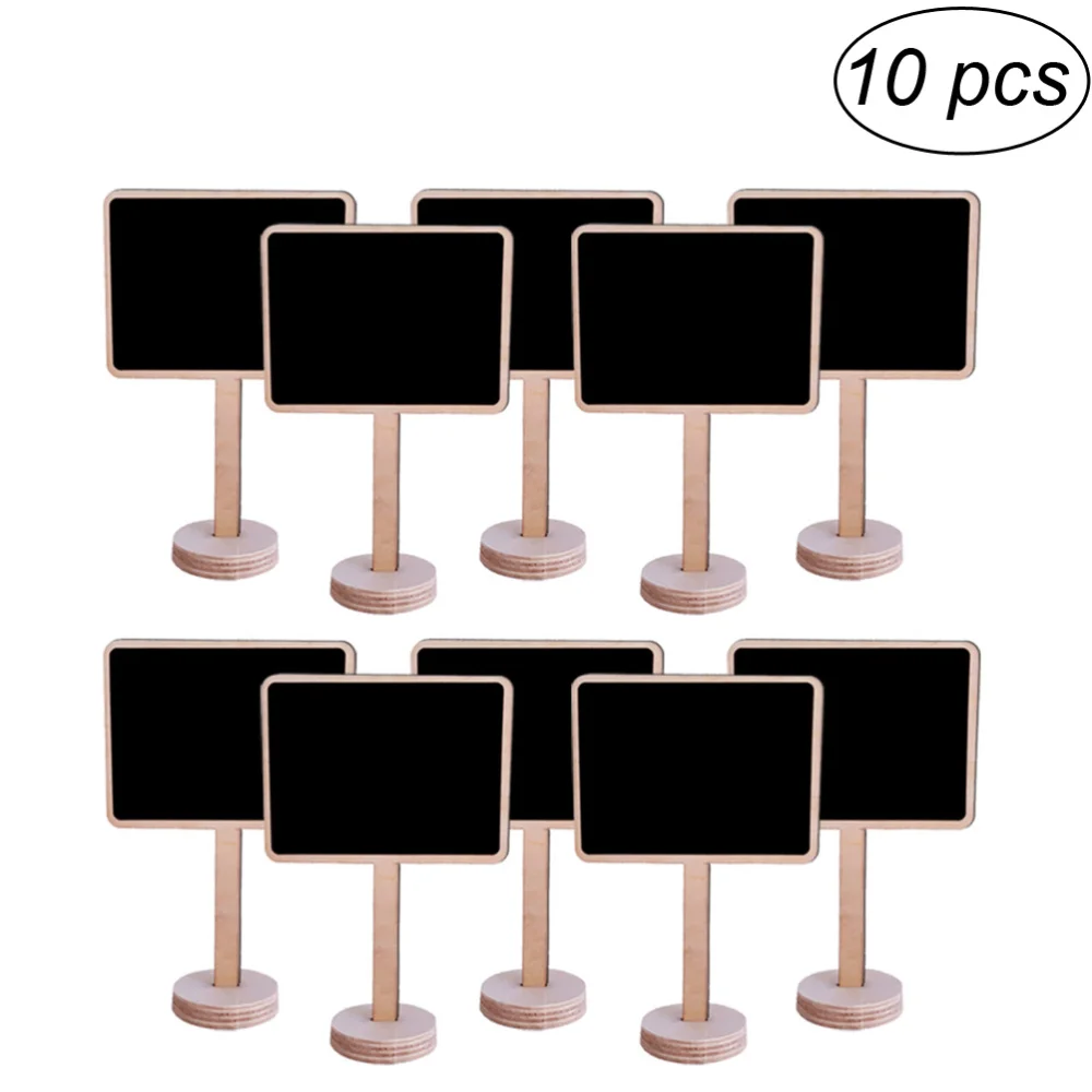 

10Pcs Wooden Chalkboard Blackboard Mini Wood Message Notice Board Table Wedding Party Decor Write Information