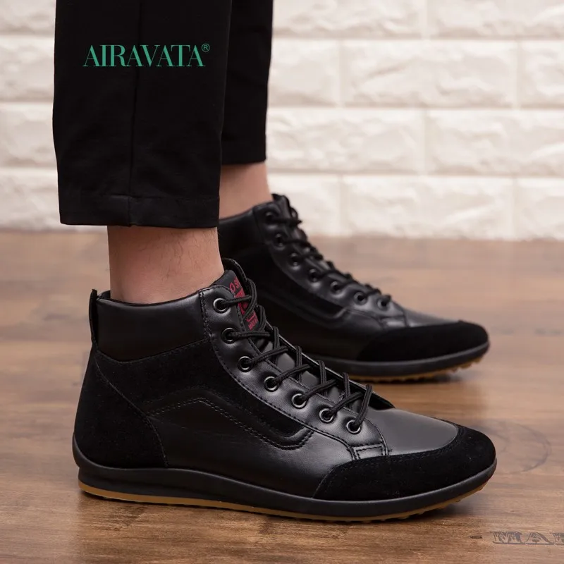 New High Quality Men's Casual Shoes Waterproof Work Shoes Outdoor Comfort High Top PU Loafers Plus Size 39-46 Male