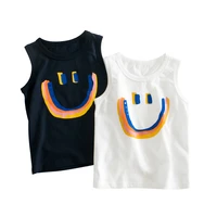 tops sleeveless vest for children summer cartoon absorb sweat smile clothes for boys kids tee t shirt clothing90 140cm new