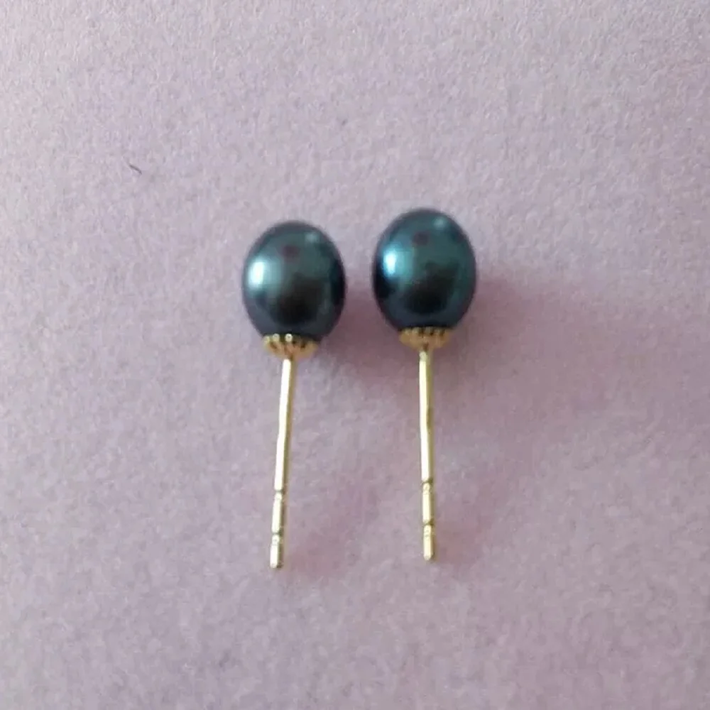 Фото Серьги из натурального черного таитянского жемчуга 925s/925s+ с жемчугом AAAA 8-9 мм/9-10 мм/10-11 мм №3