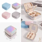 Маленький органайзер для ювелирных изделий на молнии, Женский бархатный чехол из искусственной кожи, портативный дорожный круглый чехол для ювелирных изделий, Прямая поставка