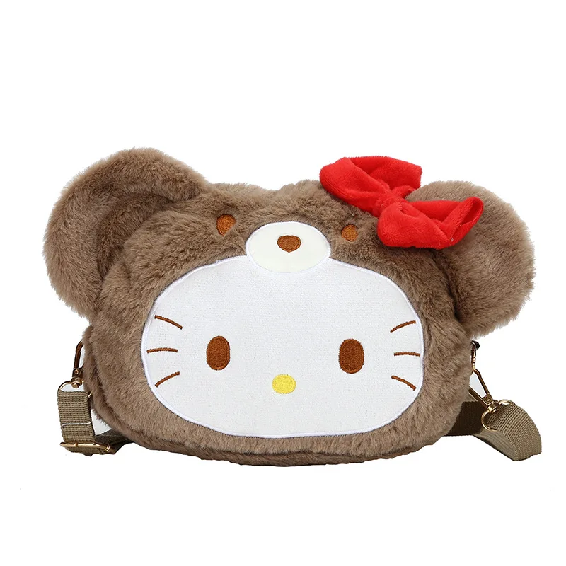 

Kawaii аниме плюшевая игрушка Bag, симпатичная мультяшная сумка через плечо с кошкой KT, модная сумка в иностранном стиле для куклы с головой медв...