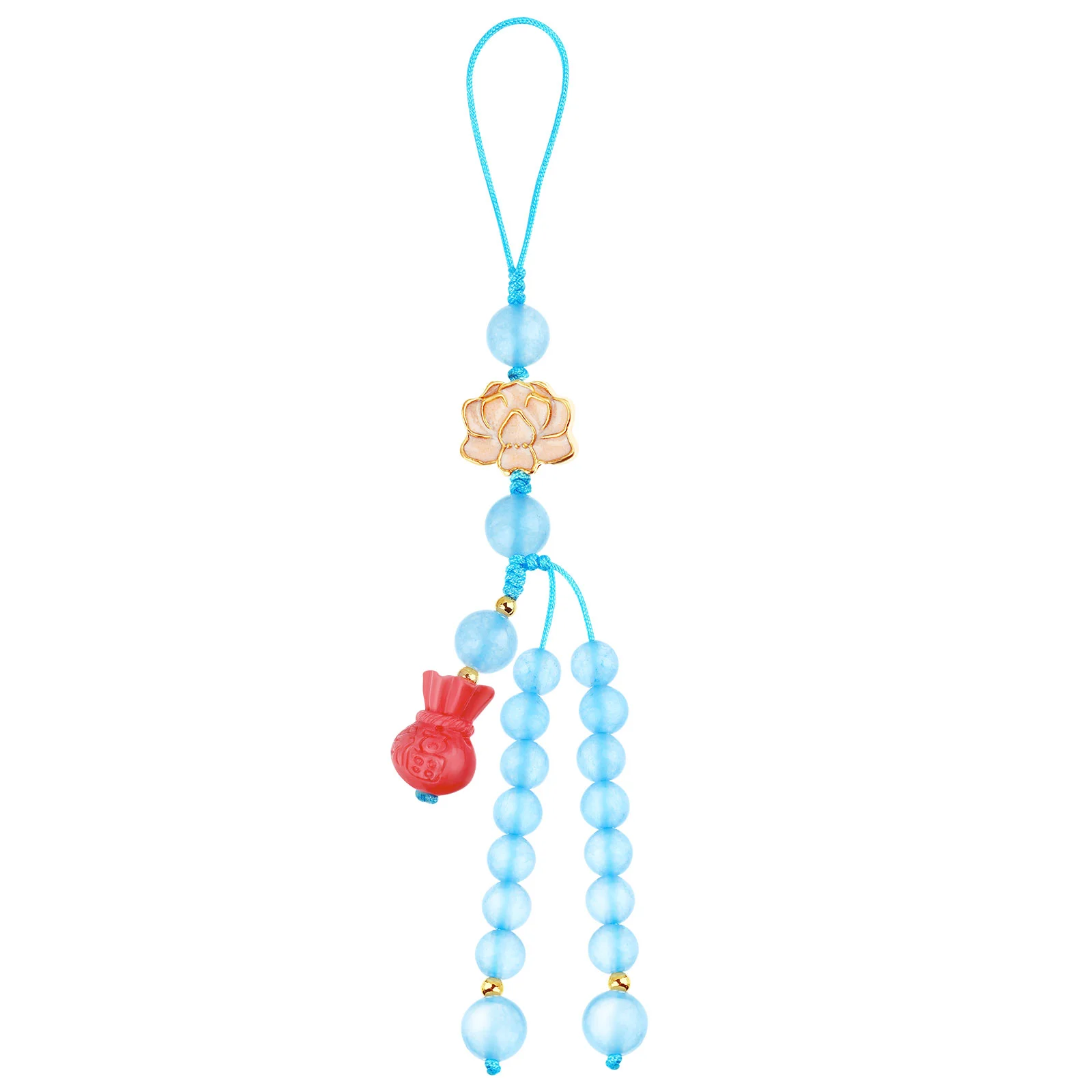 

Phone Charm Charms Strap Pendant Mobile Keychain Decoration Lanyard Blue Cell Case Accessories Chinese Style