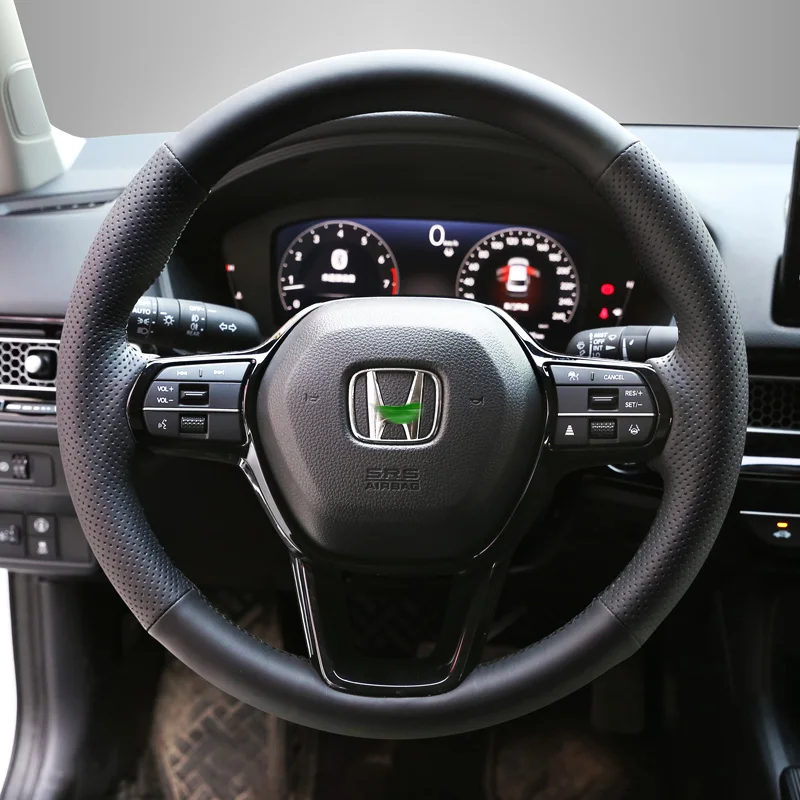 

Чехол на руль автомобиля Civic 11-го поколения, противоскользящий чехол из натуральной кожи, сшитый вручную 23 CRV HRV Accord, автомобильные аксессуары