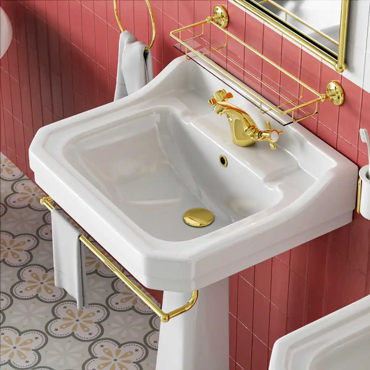 Керамическая колонна умывальник 50 см для небольшой квартиры ванной комнаты на