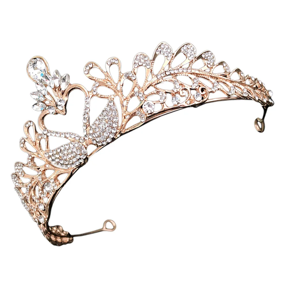 

Wedding Tiara Rhinestone Bridal Headdress Bride Hair Swan Crystal Prop Tiaras Headpieces Headpiece Decor Vintage Jewelry Haircut