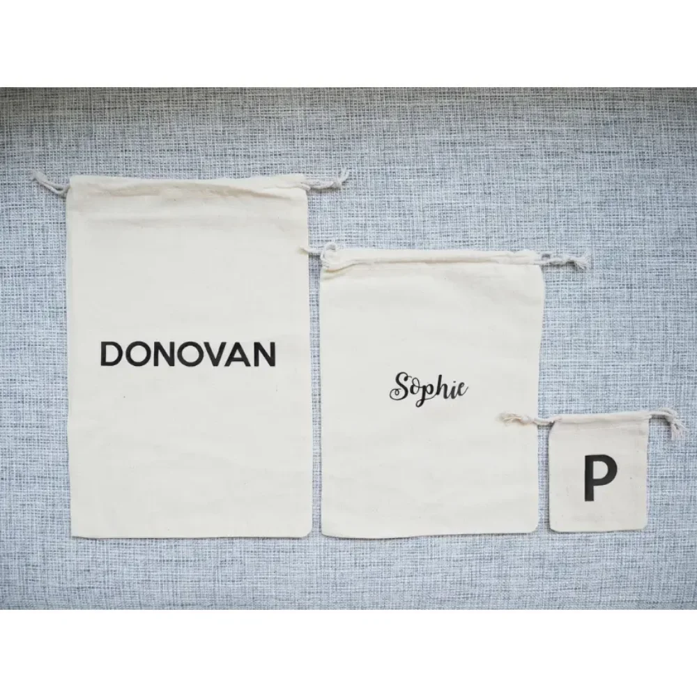 20 шт. персонализированные сувенирные сумки с текстом хлопковые мешочки на шнурке