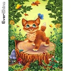 Evershine Алмазная вышивка кошка картина стразами полная площадь Алмазная мозаика животные вышивка крестиком Алмазная живопись бабочка рукоделие хобби искусство стены