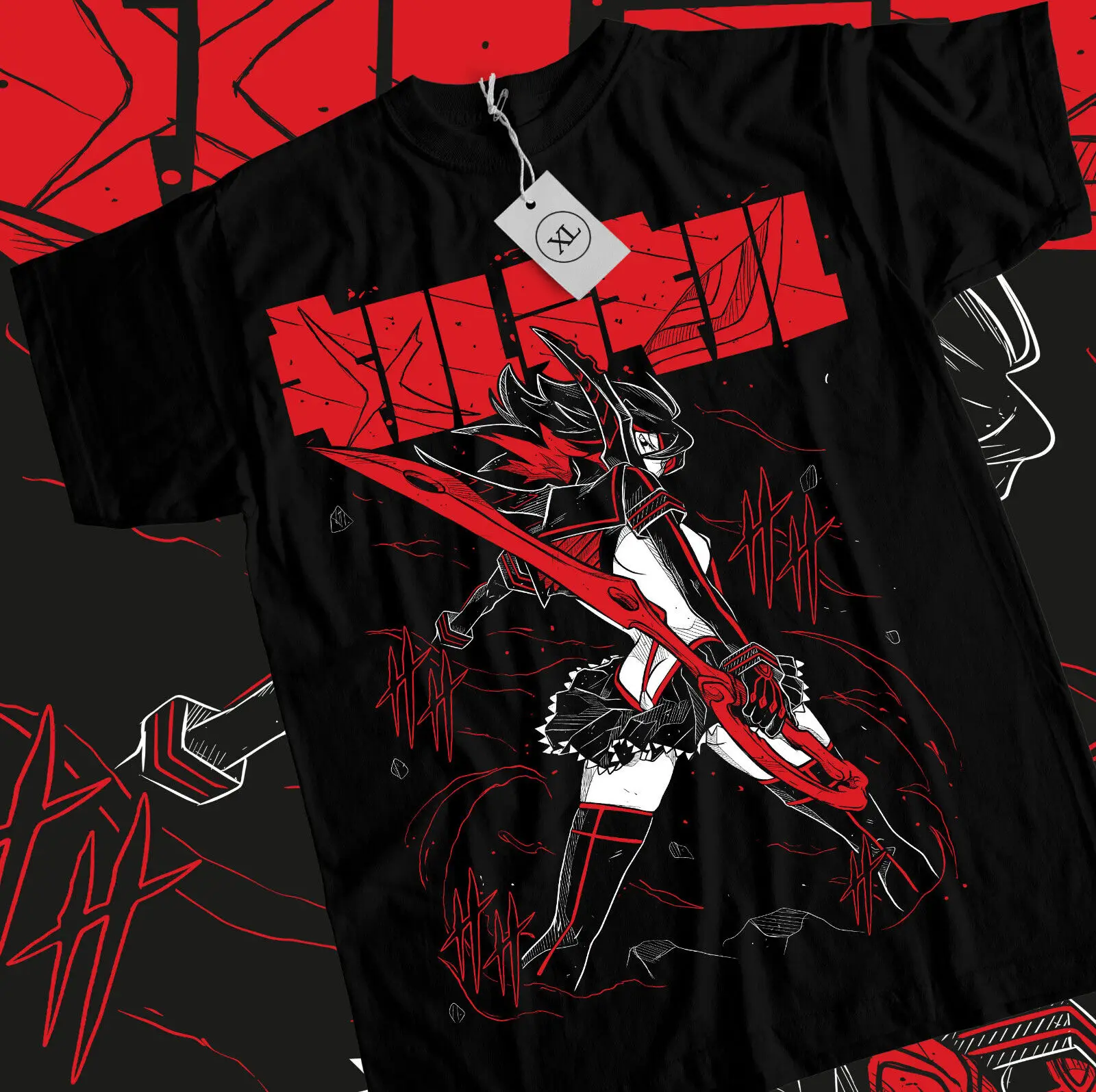 Фото Футболка Kill la Kill Ryuko для девочек, аниме Ryuko Matoi Senketsu, черная рубашка, все размеры №1
