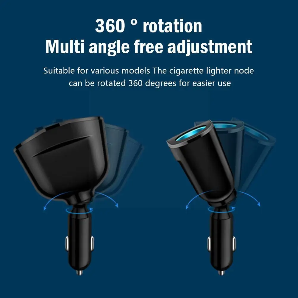 Автомобильный прикуриватель 12 В-24 В разветвитель синего атмосферного света PD QC3.0