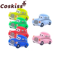 coskiss 10pcs safty silicone car beads baby cartoon teething bpa free for diy infant pacifier chain clip nursing bracelet toys