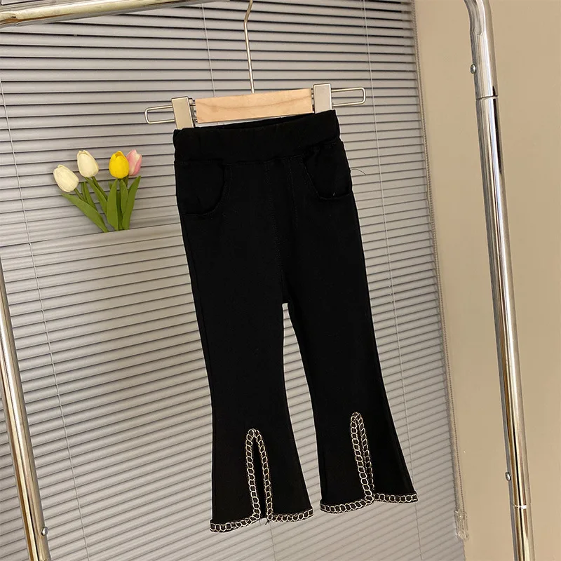 

Girl Autumn Children Pants Fashion Bell Bottoms Children Lace Bell Bottoms Sweatpants Girls Pants Cotton Winter Clothes for Girl