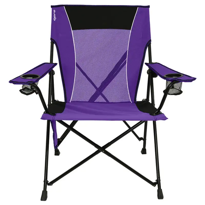 

Dual Portable Camping Chair for Outdoor, Strong Polyester, Purple