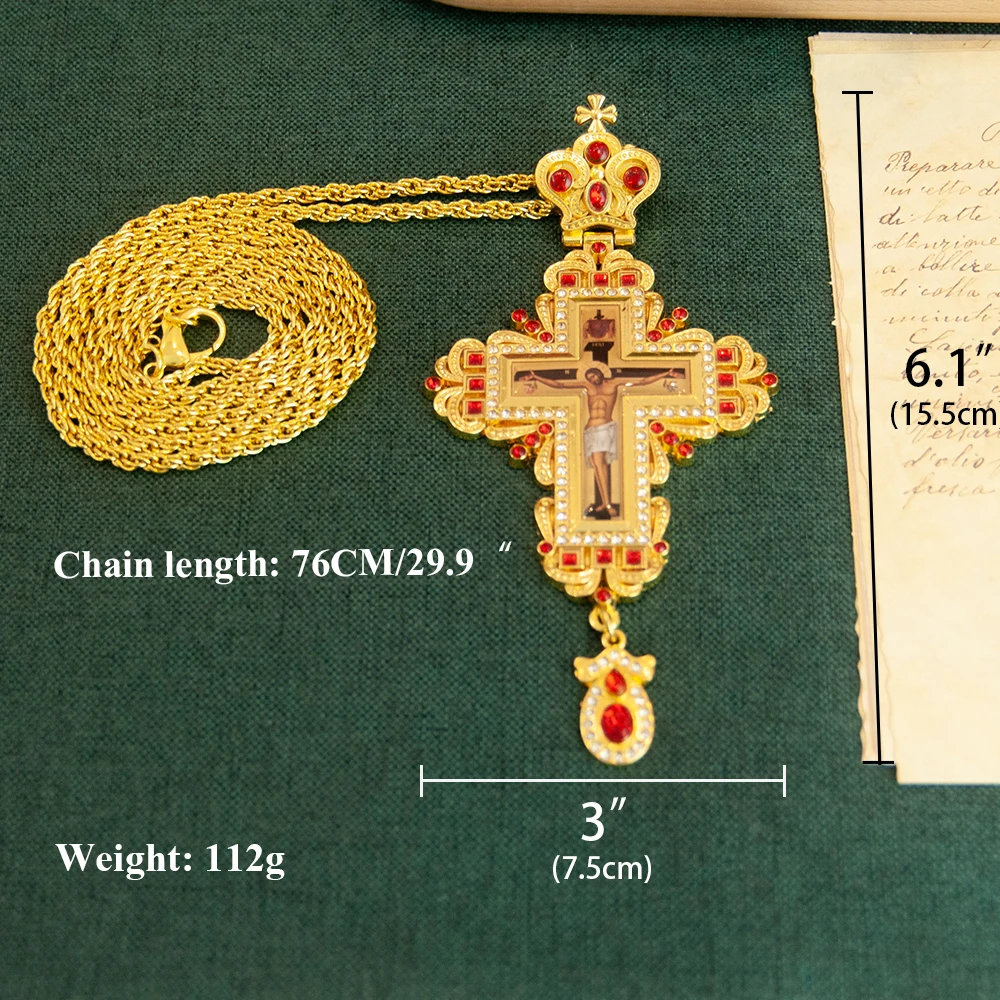 HT Золотое греческое православное крестовое ожерелье с распятием христианским