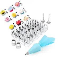 42PC / Set Pastry Nozzle Stainless Steel Icing Pipe Tips Set Kitchen Baking Gadgets Kitchen Accessories Cake Decoration Tools