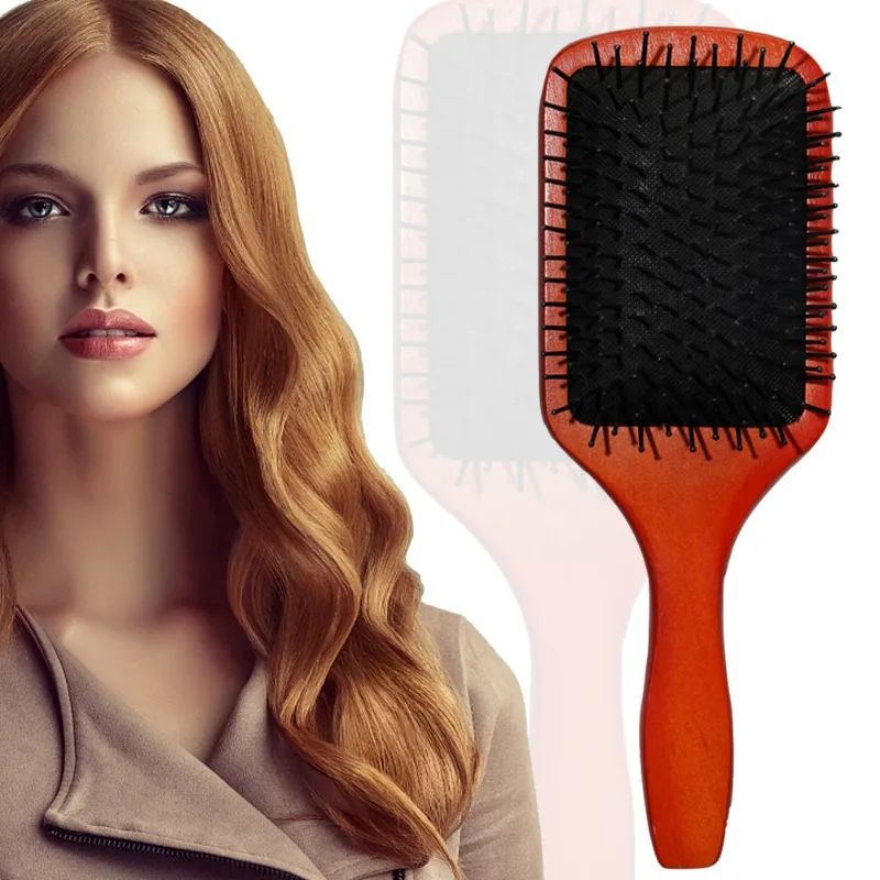 

Air Cushion Airbag Hairdressing, Lotus Wood Comb, Straight Curly Hair Comb, Scalp, Solid Wood Massage Comb, Customizable Letteri