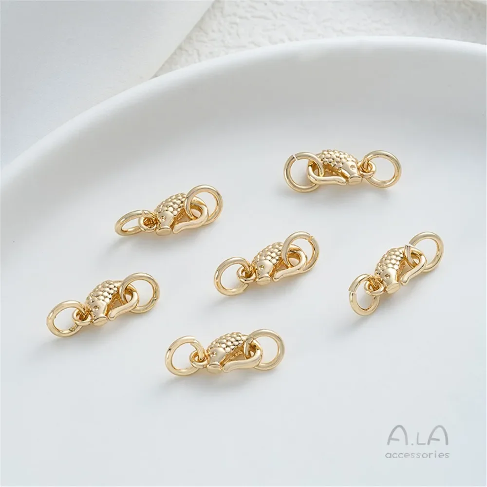 14-каратное золото в национальном стиле пряжка с рыболовным крючком цветок